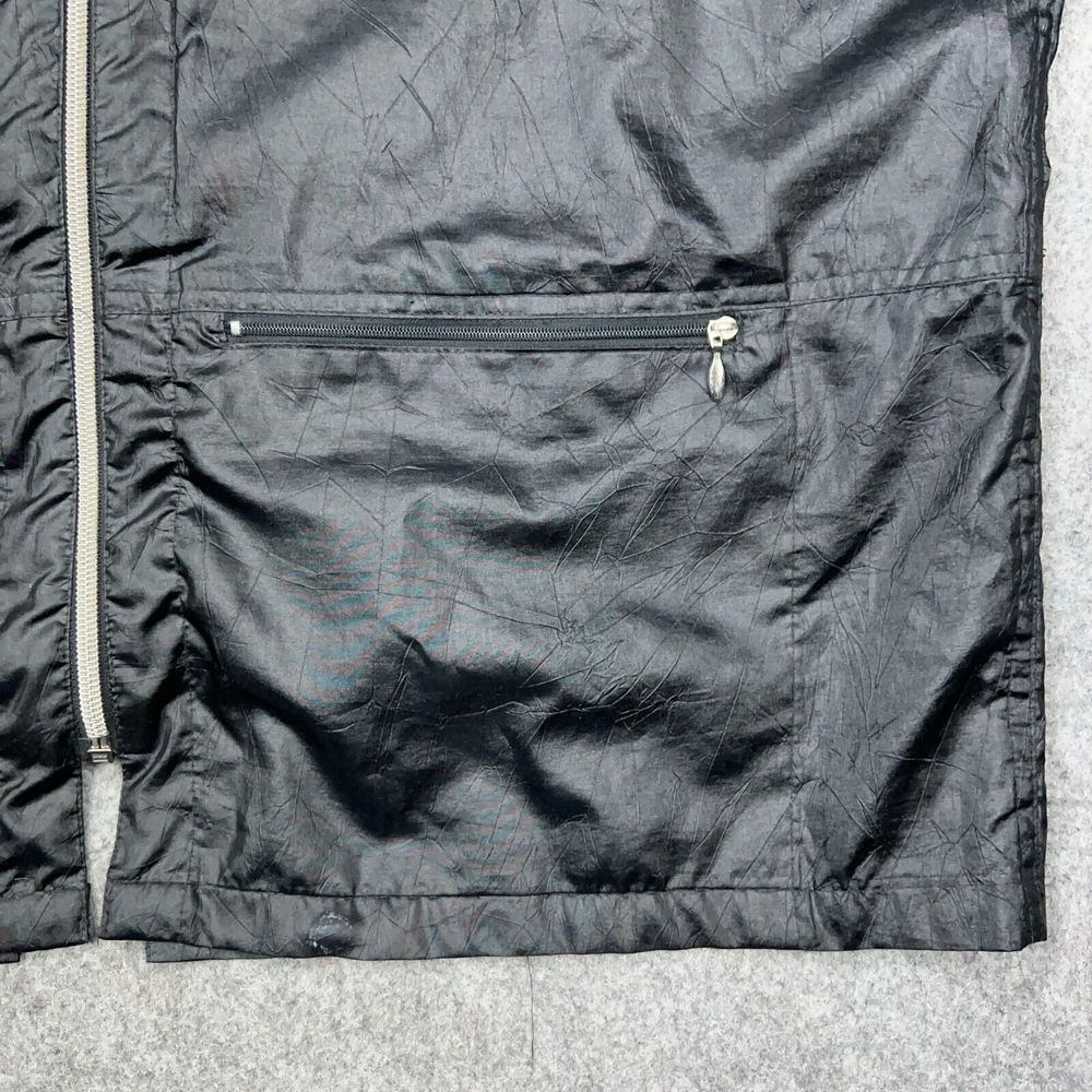 VTG Nike Elite Jacket Womens Medium Black Chore Hooded Windbreaker Running 80s - Picture 7 of 15